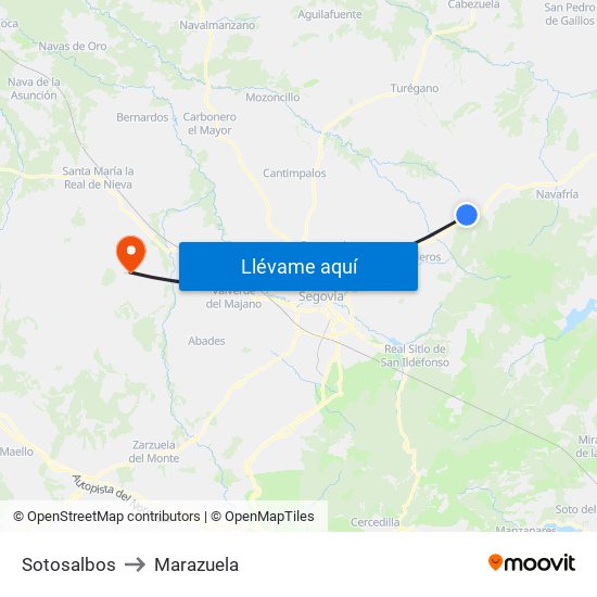 Sotosalbos to Marazuela map