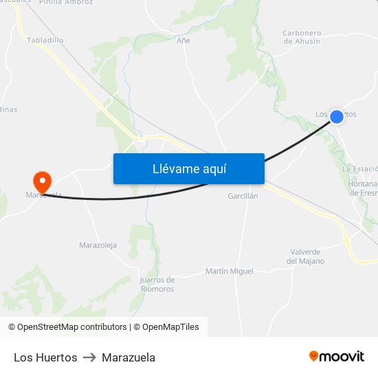 Los Huertos to Marazuela map