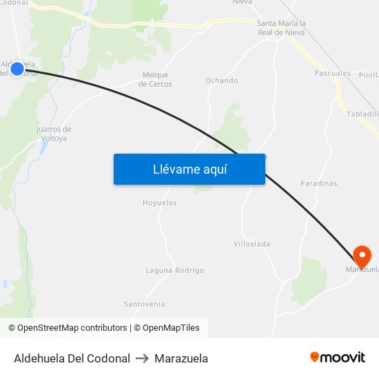 Aldehuela Del Codonal to Marazuela map