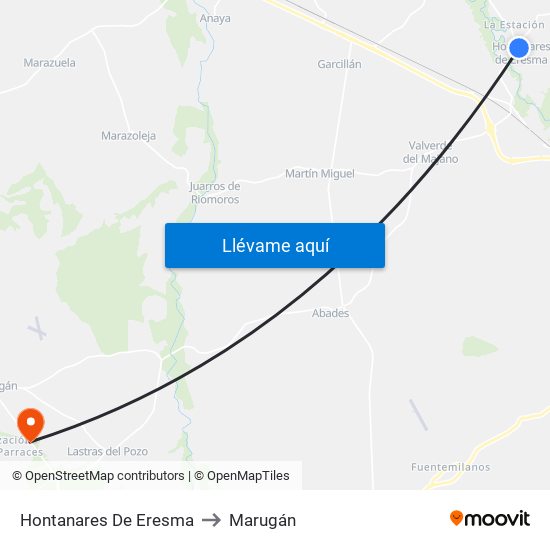 Hontanares De Eresma to Marugán map