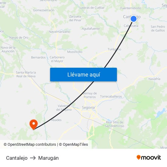 Cantalejo to Marugán map