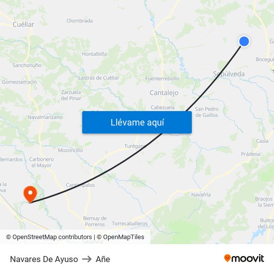 Navares De Ayuso to Añe map