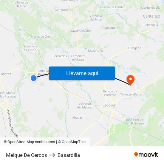 Melque De Cercos to Basardilla map