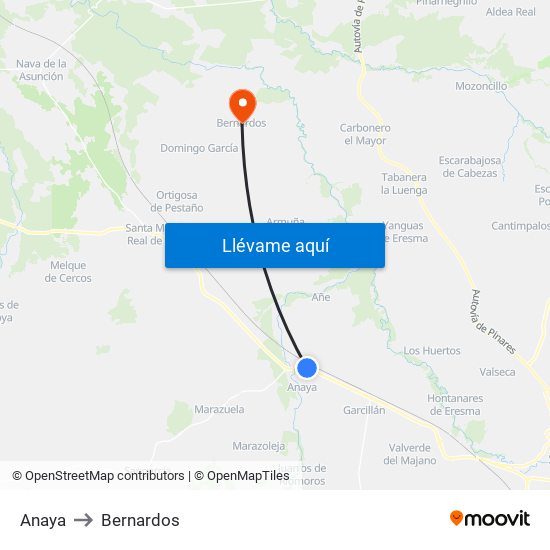 Anaya to Bernardos map