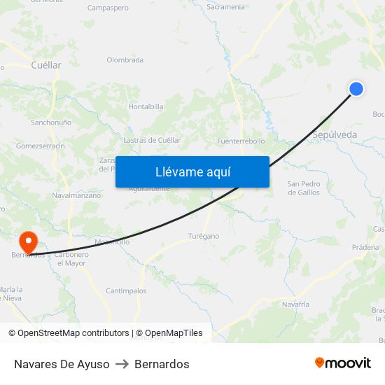 Navares De Ayuso to Bernardos map