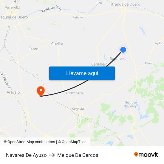 Navares De Ayuso to Melque De Cercos map