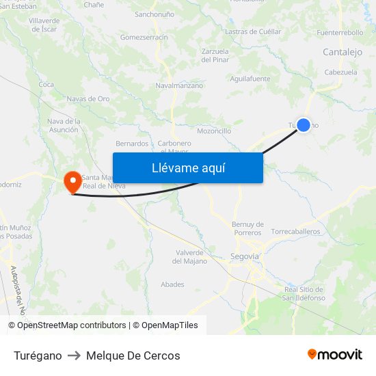 Turégano to Melque De Cercos map