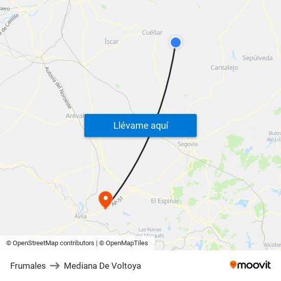 Frumales to Mediana De Voltoya map