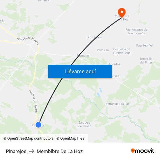 Pinarejos to Membibre De La Hoz map