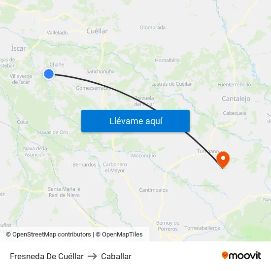 Fresneda De Cuéllar to Caballar map