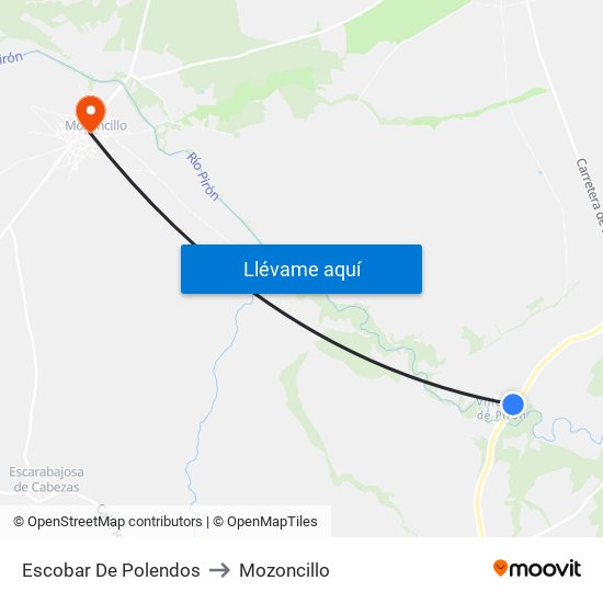 Escobar De Polendos to Mozoncillo map