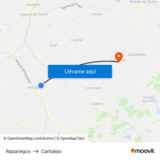 Rapariegos to Cantalejo map