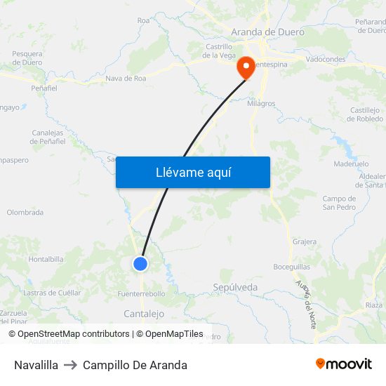 Navalilla to Campillo De Aranda map