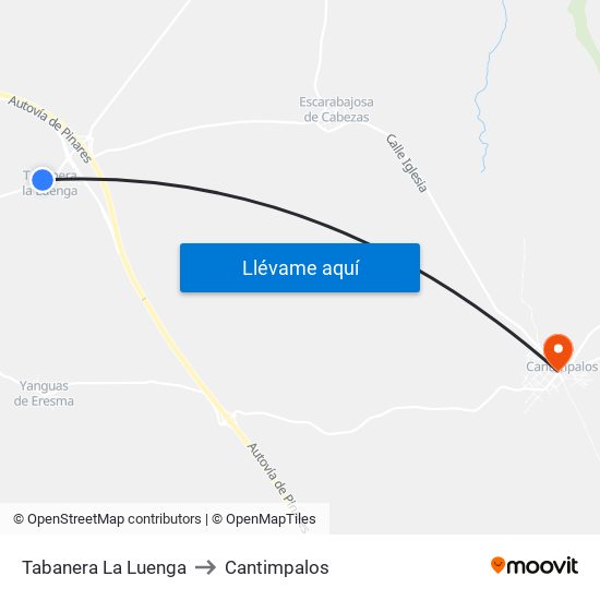 Tabanera La Luenga to Cantimpalos map