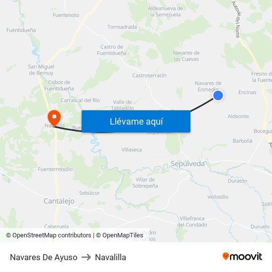 Navares De Ayuso to Navalilla map