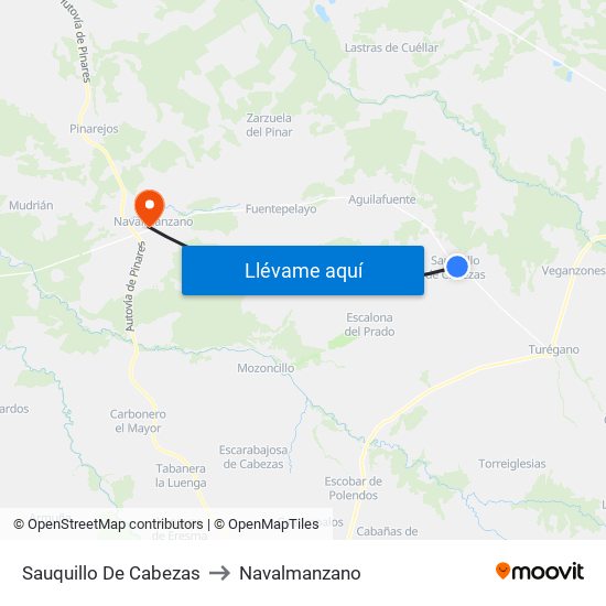 Sauquillo De Cabezas to Navalmanzano map