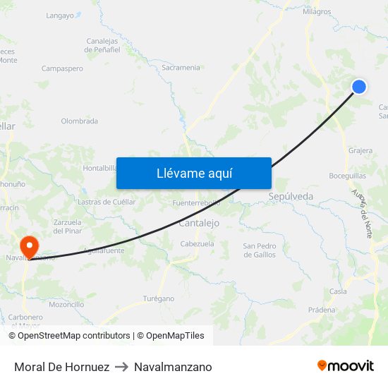 Moral De Hornuez to Navalmanzano map