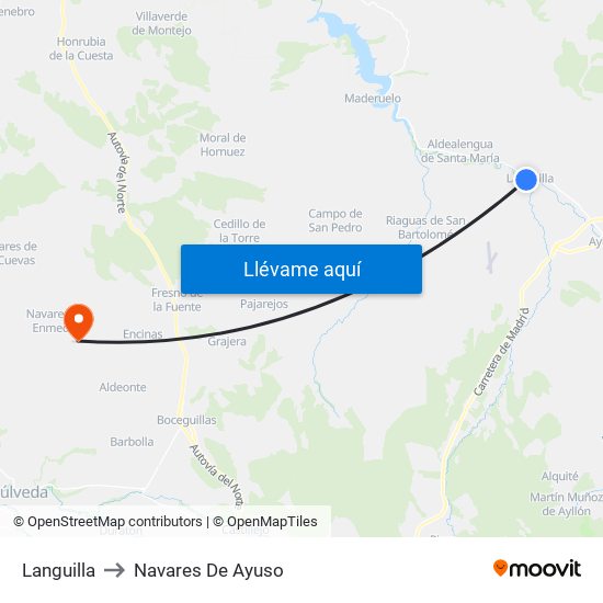Languilla to Navares De Ayuso map