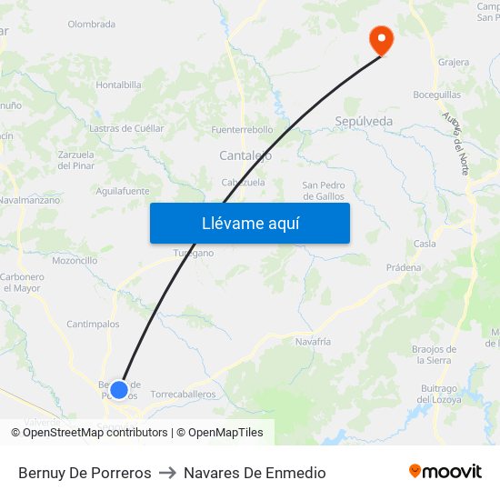 Bernuy De Porreros to Navares De Enmedio map
