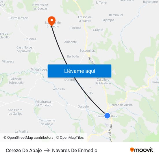 Cerezo De Abajo to Navares De Enmedio map