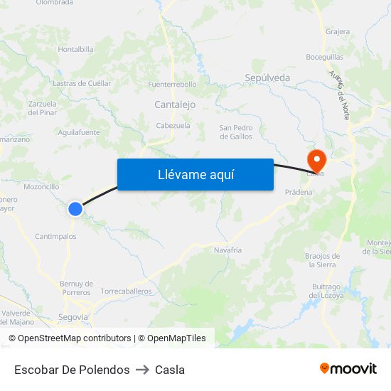 Escobar De Polendos to Casla map