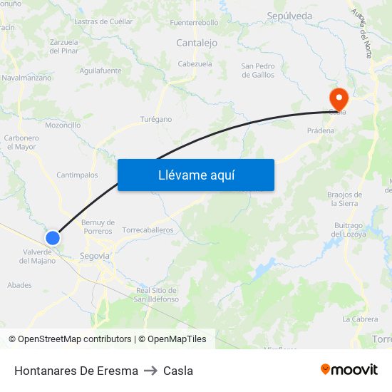 Hontanares De Eresma to Casla map