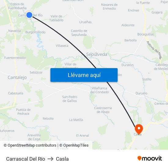 Carrascal Del Río to Casla map