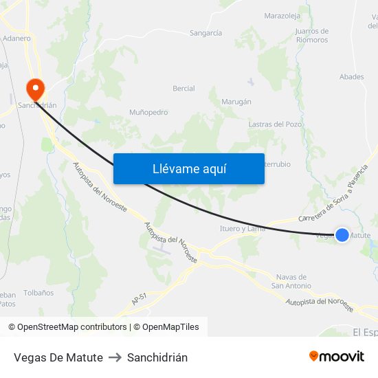 Vegas De Matute to Sanchidrián map