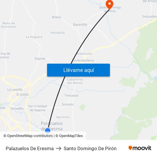 Palazuelos De Eresma to Santo Domingo De Pirón map