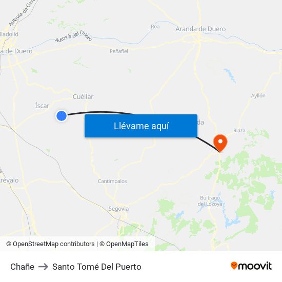 Chañe to Santo Tomé Del Puerto map