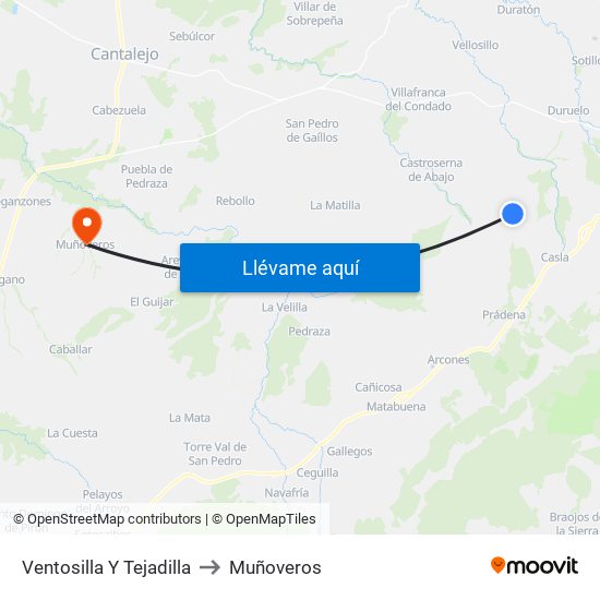 Ventosilla Y Tejadilla to Muñoveros map