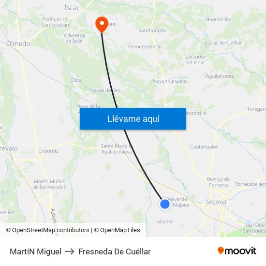 Martí­N Miguel to Fresneda De Cuéllar map