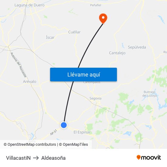 Villacastí­N to Aldeasoña map