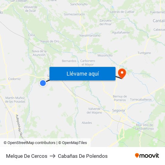 Melque De Cercos to Cabañas De Polendos map