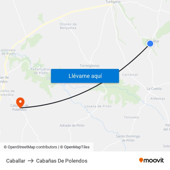 Caballar to Cabañas De Polendos map