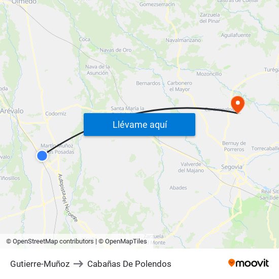 Gutierre-Muñoz to Cabañas De Polendos map