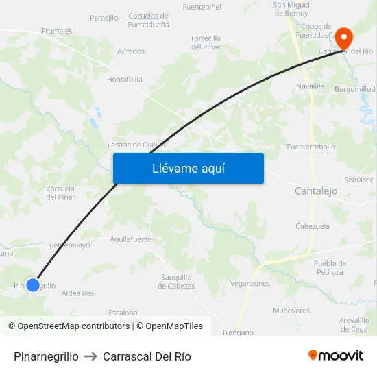 Pinarnegrillo to Carrascal Del Río map