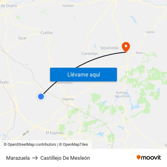Marazuela to Castillejo De Mesleón map