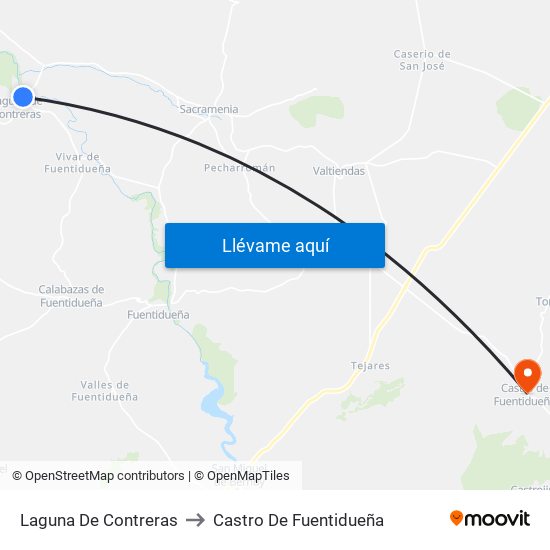 Laguna De Contreras to Castro De Fuentidueña map