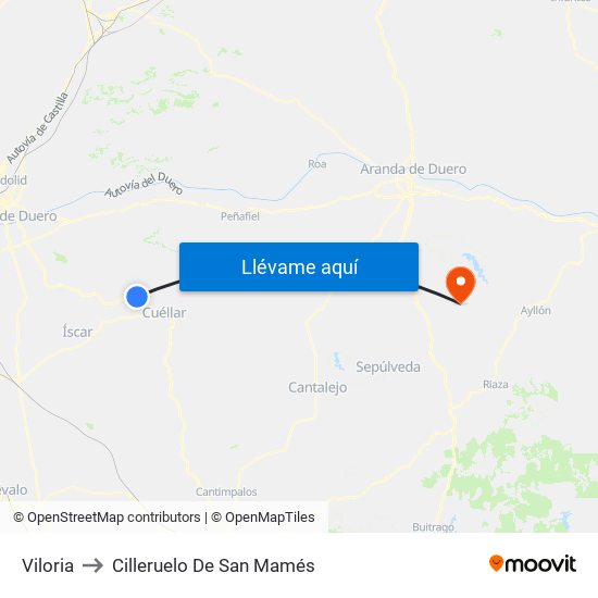 Viloria to Cilleruelo De San Mamés map
