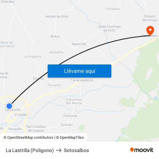 La Lastrilla (Poligono) to Sotosalbos map