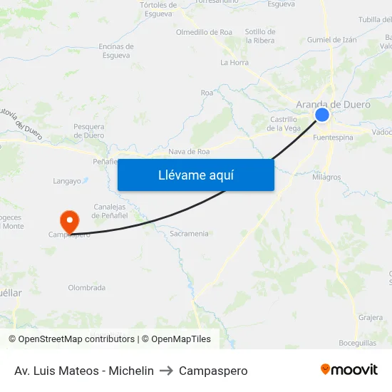 Av. Luis Mateos - Michelin to Campaspero map