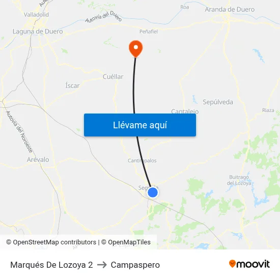 Marqués De Lozoya 2 to Campaspero map