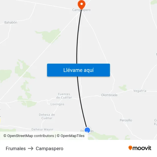Frumales to Campaspero map