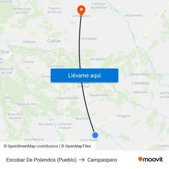 Escobar De Polendos (Pueblo) to Campaspero map