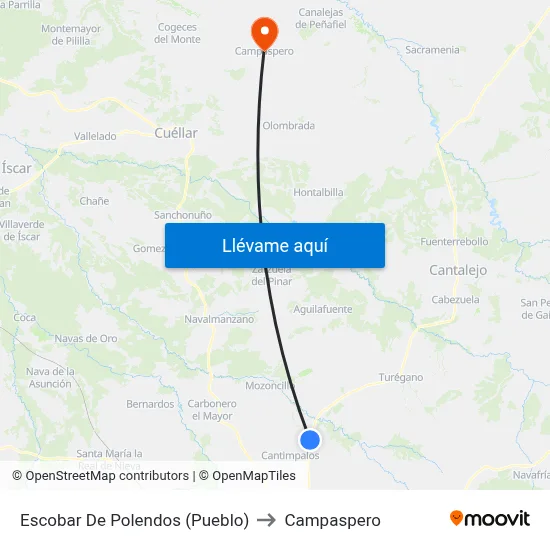 Escobar De Polendos (Pueblo) to Campaspero map