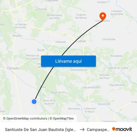 Santiuste De San Juan Bautista (Iglesia) to Campaspero map