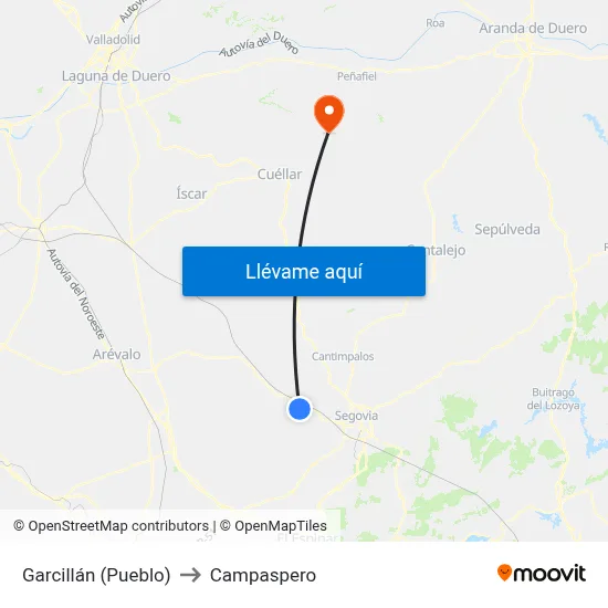 Garcillán (Pueblo) to Campaspero map