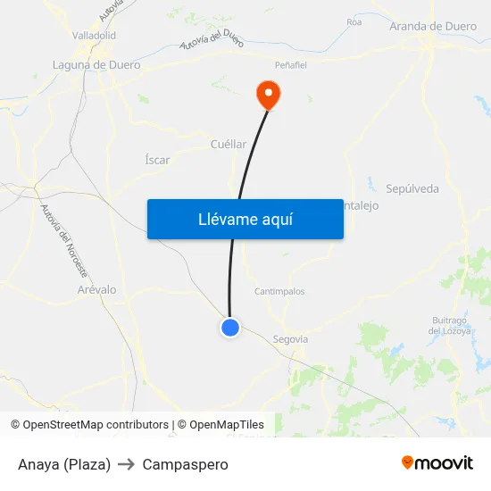 Anaya (Plaza) to Campaspero map