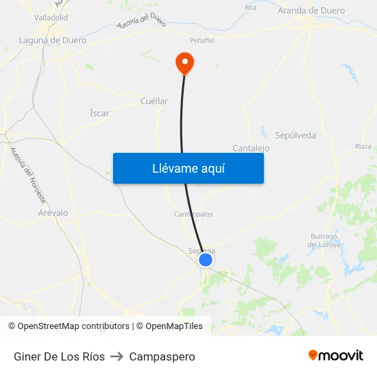 Giner De Los Ríos to Campaspero map